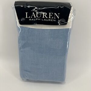 $135 Lauren Ralph Lauren Joanna Linen Frame European Pillow Sham Blue/Aqua/White